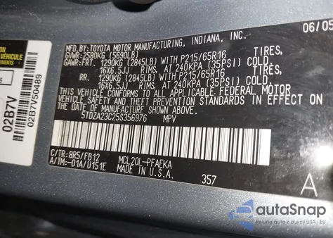 2005 Toyota Sienna Le from USA, damaged, VIN 5TDZA23C25S356976